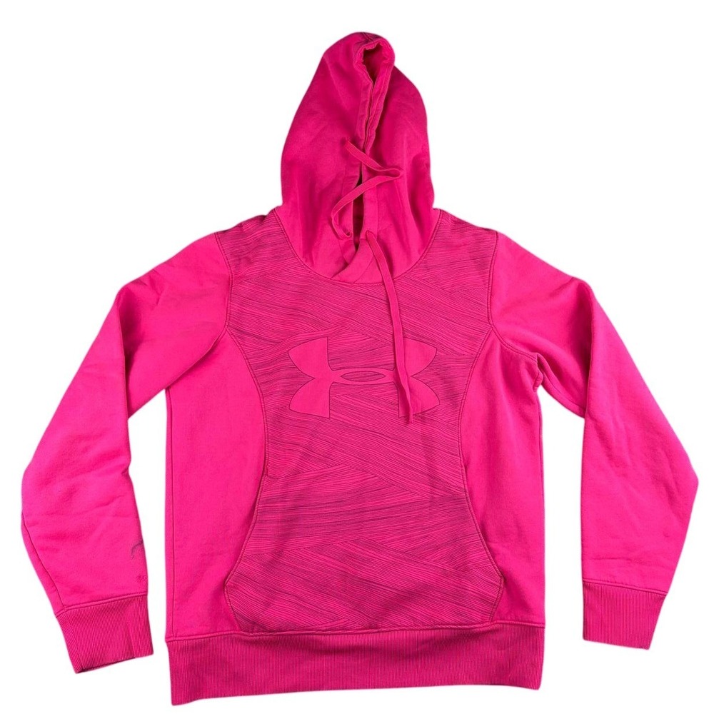 Under Armour Hoodie Women M Pink‎ Coldgear Storm Semi Fitted Sweatshirt Pullover